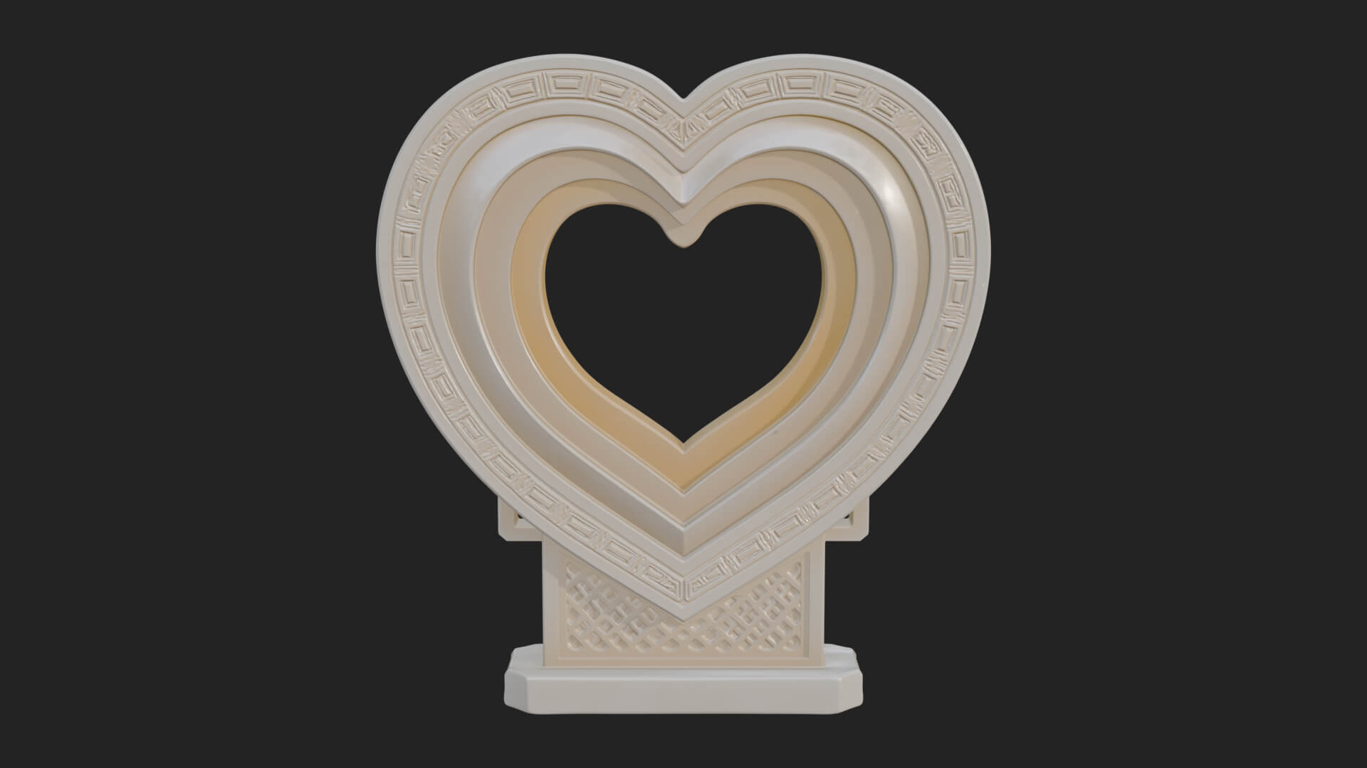 Ornate Framed Heart Plaque Design 190 3D Print Model 3D Model