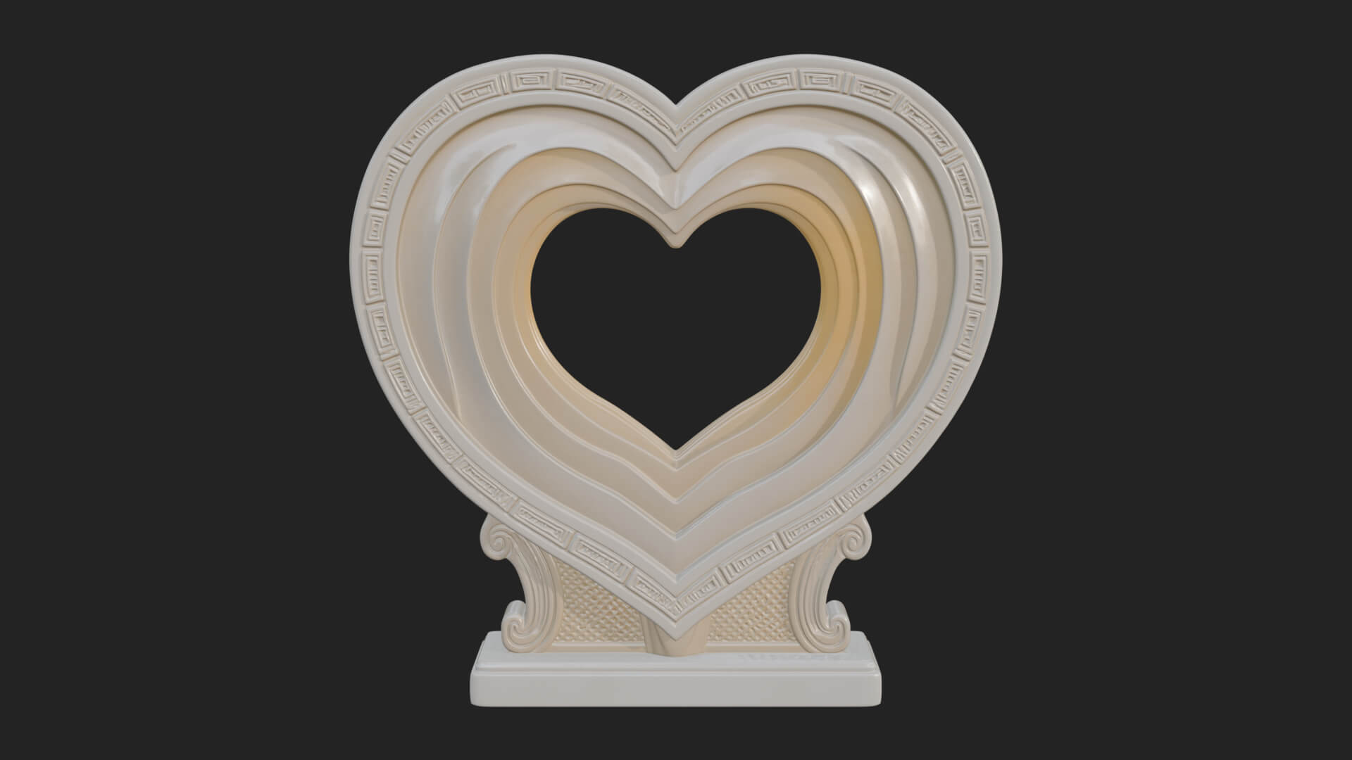 Ornate Framed Heart Plaque Design 191 3D Print Model 3D Model