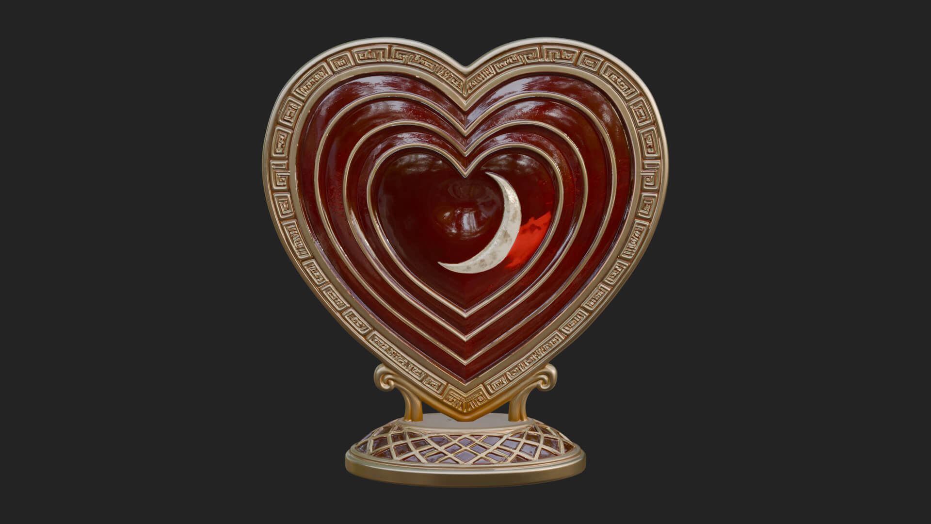 Ornate Framed Heart Plaque Design 193 3D Print Model 3D Model