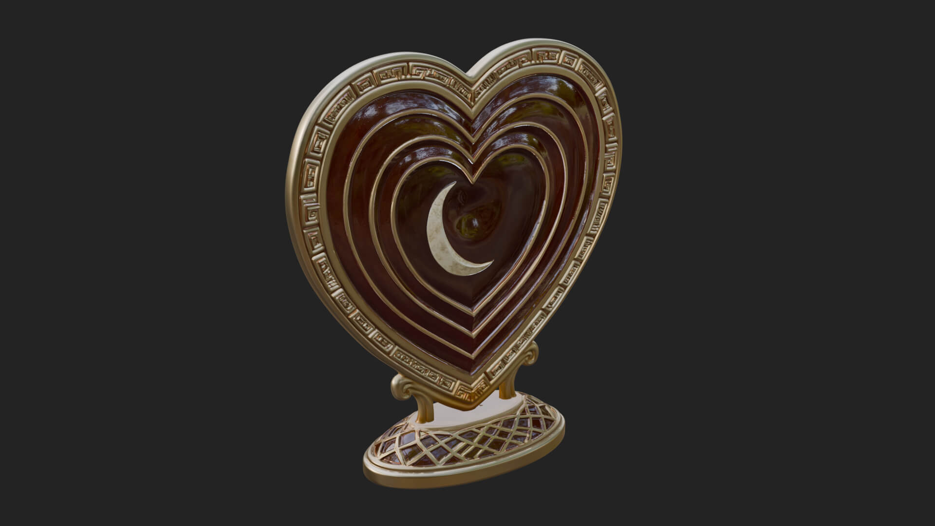 Ornate Framed Heart Plaque Design 193 3D Print Model 3D Model