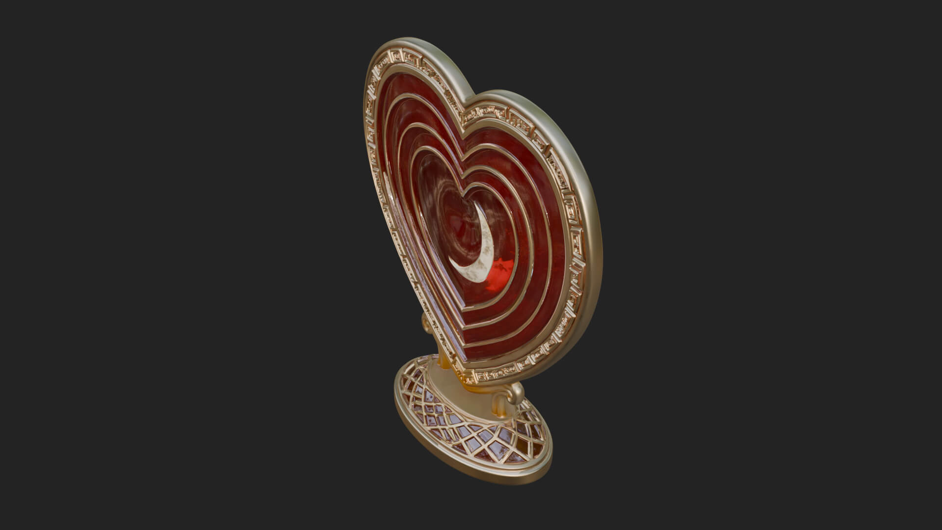 Ornate Framed Heart Plaque Design 193 3D Print Model 3D Model