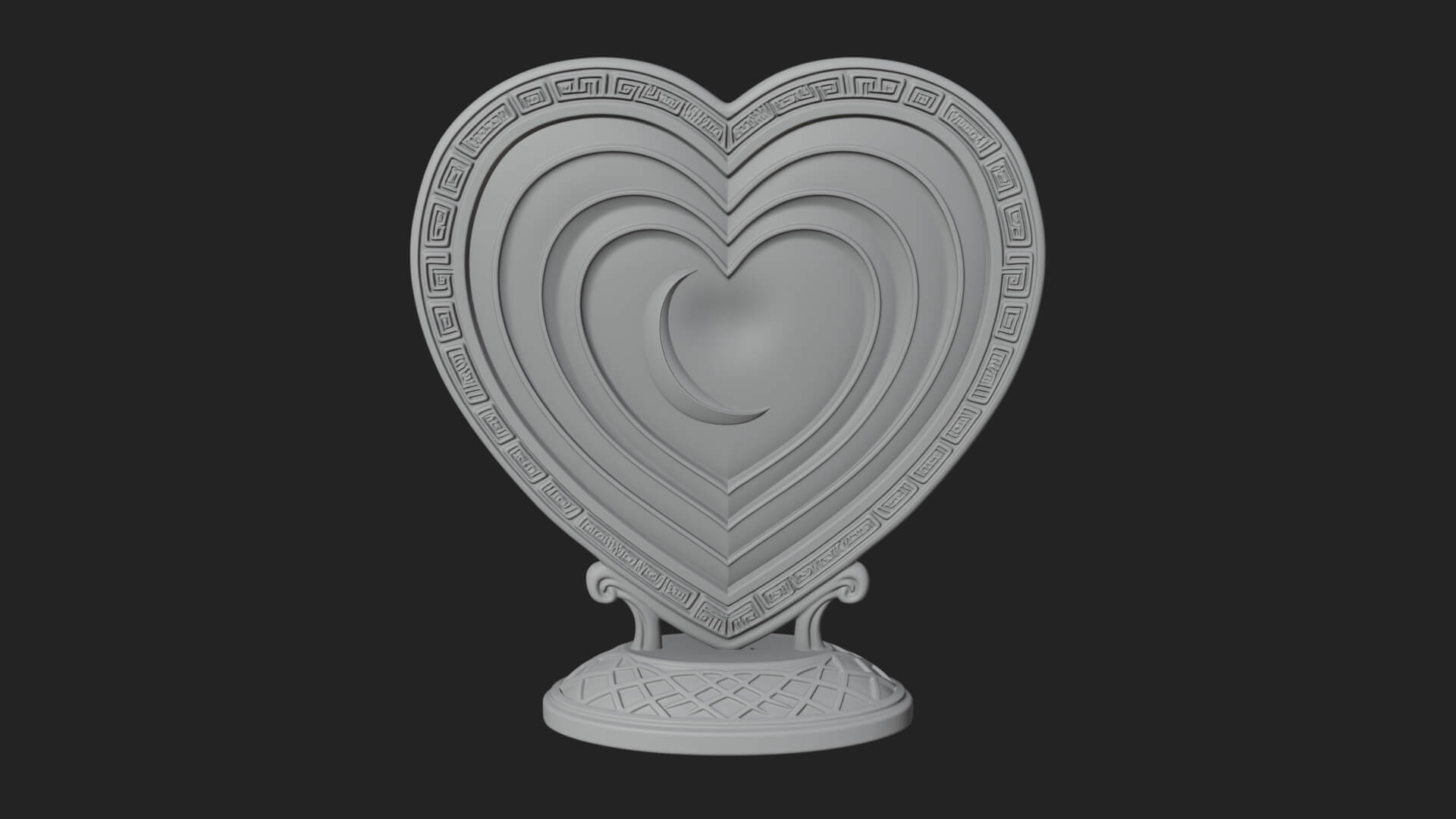 Ornate Framed Heart Plaque Design 193 3D Print Model 3D Model