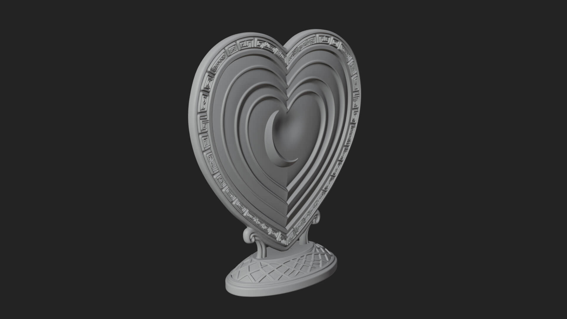 Ornate Framed Heart Plaque Design 193 3D Print Model 3D Model