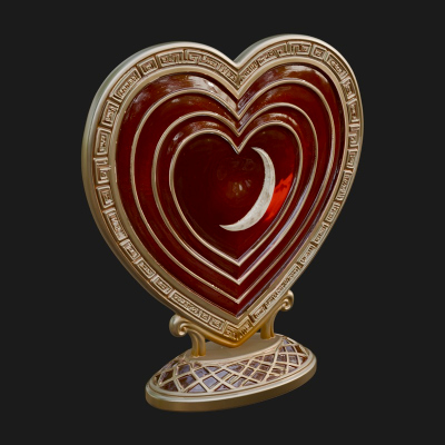 Ornate Framed Heart Plaque Design 193 3D Print Model