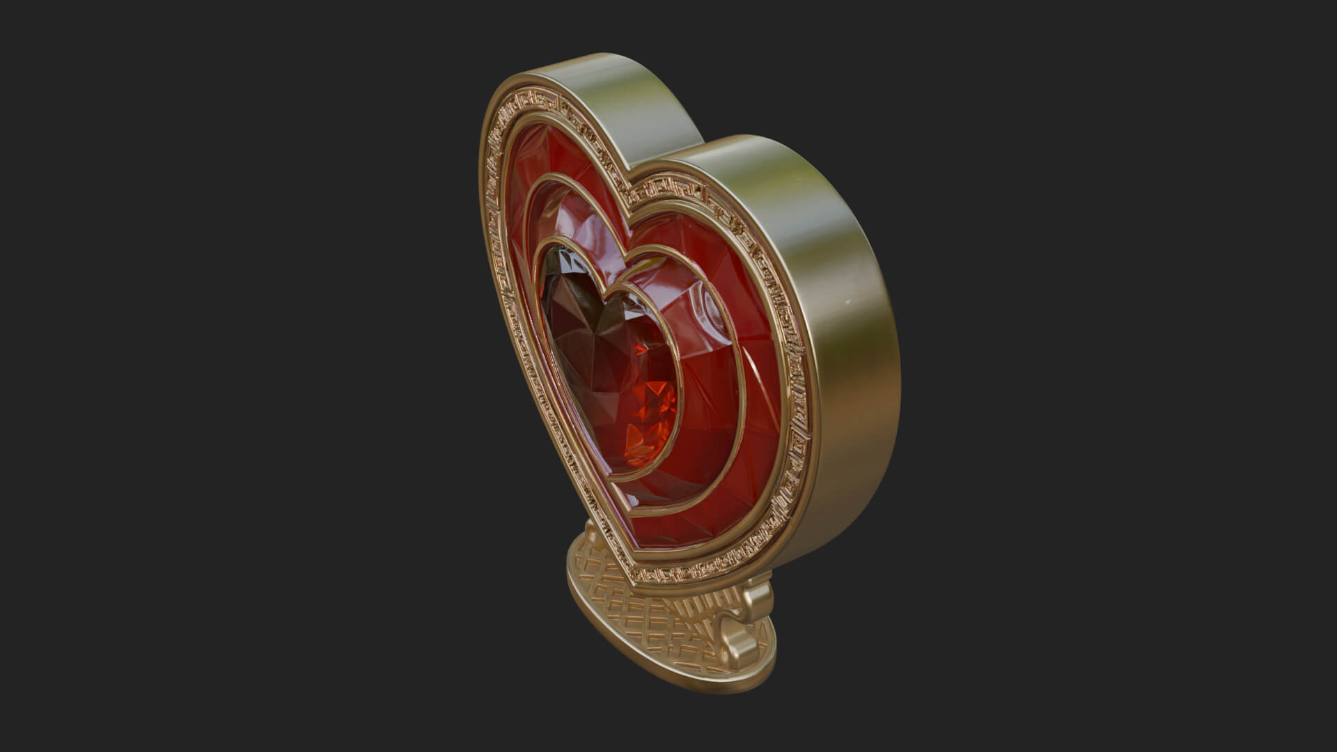 Ornate Framed Heart Plaque Design 194 3D Print Model 3D Model