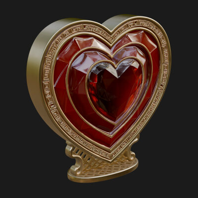 Ornate Framed Heart Plaque Design 194 3D Print Model