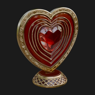 Ornate Framed Heart Plaque Design 195 3D Print Model