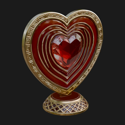 Ornate Framed Heart Plaque Design 195 3D Print Model
