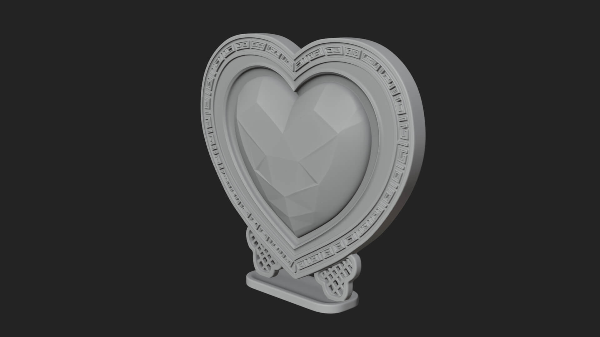 Ornate Framed Heart Plaque Design 196 3D Print Model 3D Model