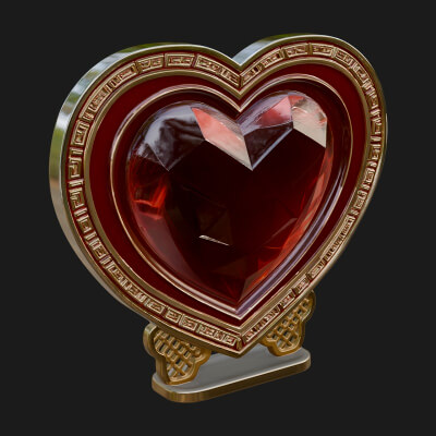 Ornate Framed Heart Plaque Design 196 3D Print Model