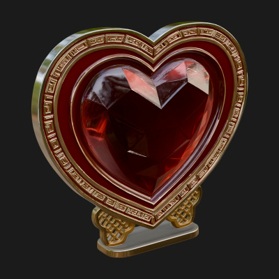 Ornate Framed Heart Plaque Design 196 3D Print Model