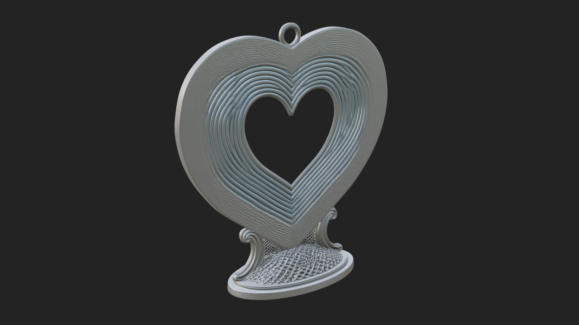 Ornate Framed Heart Plaque Design 199 3D Print Model 3D Model