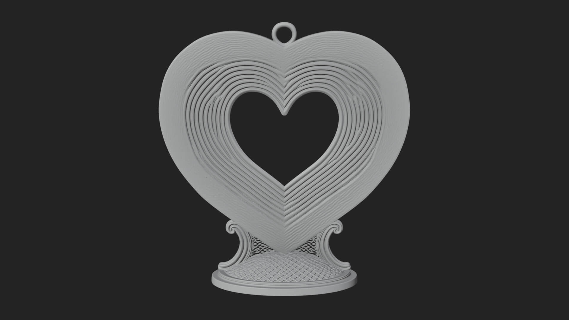 Ornate Framed Heart Plaque Design 199 3D Print Model 3D Model