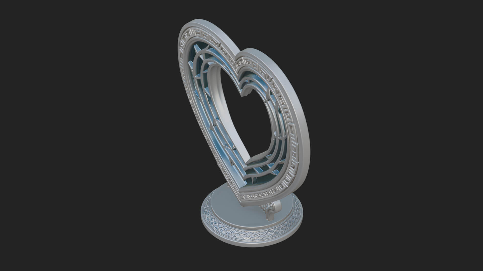 Ornate Framed Heart Plaque Design 200 3D Print Model 3D Model
