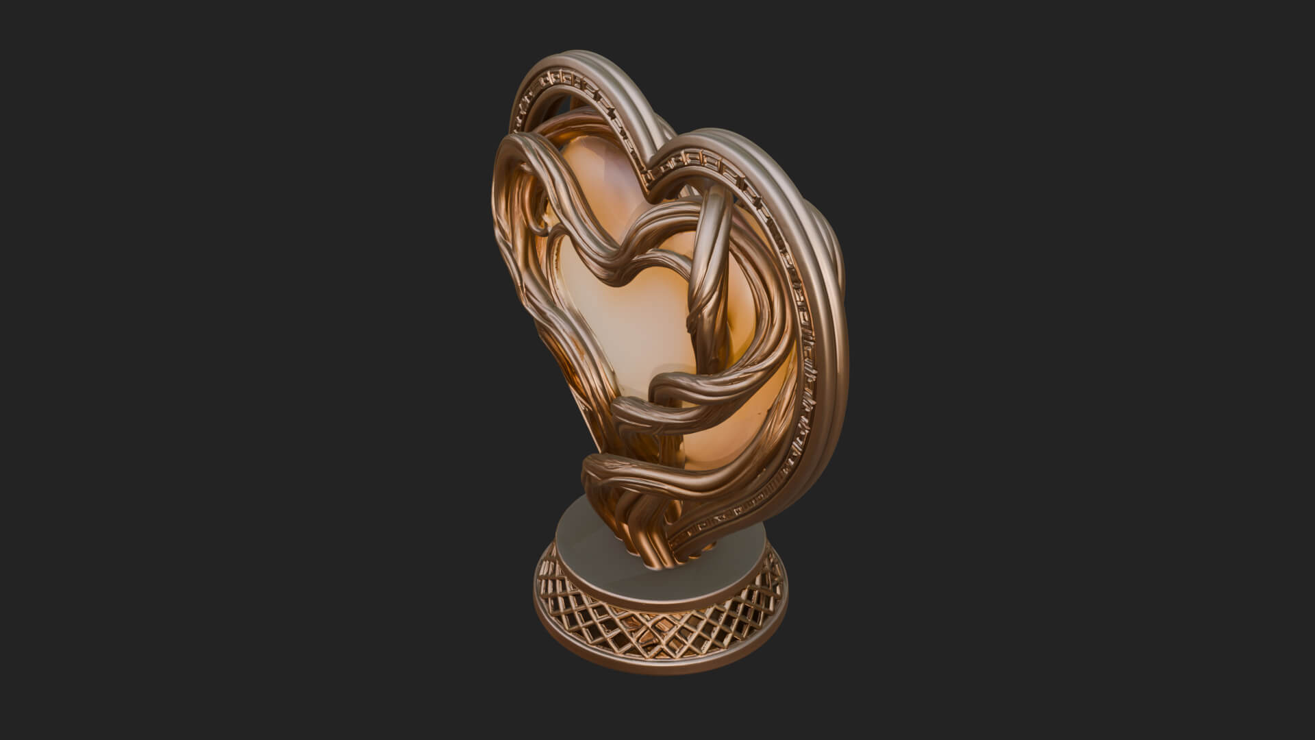 Ornate Framed Heart Plaque Design 201 3D Print Model 3D Model