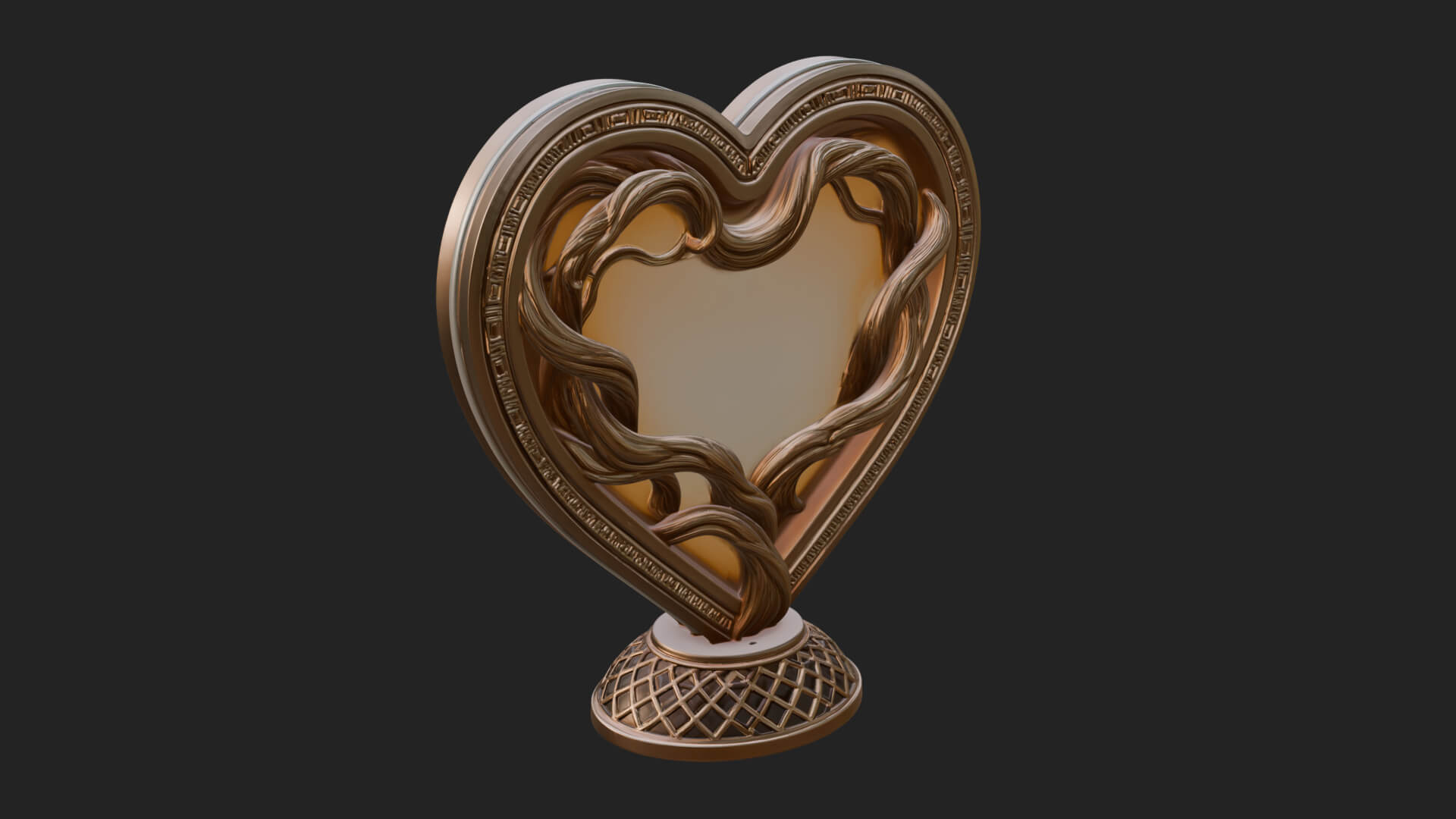 Ornate Framed Heart Plaque Design 203 3D Print Model 3D Model