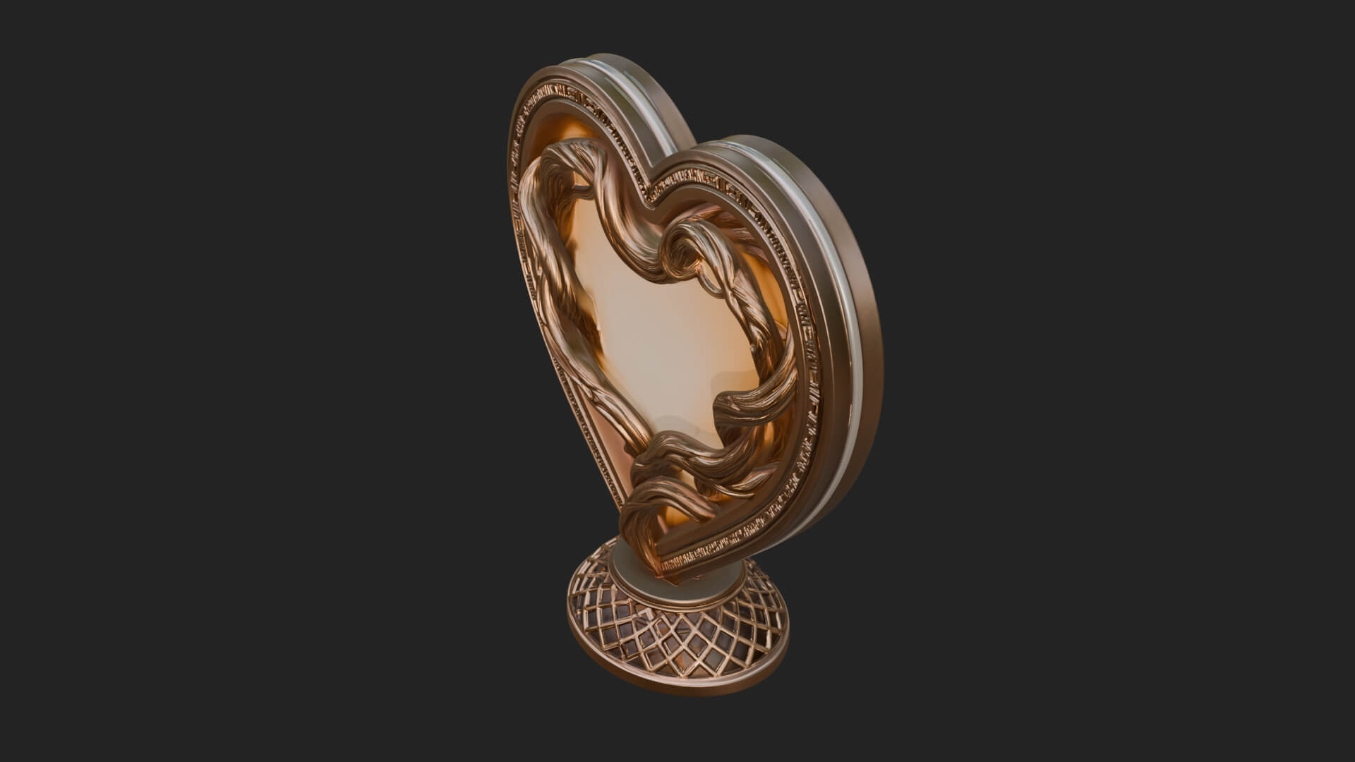 Ornate Framed Heart Plaque Design 203 3D Print Model 3D Model