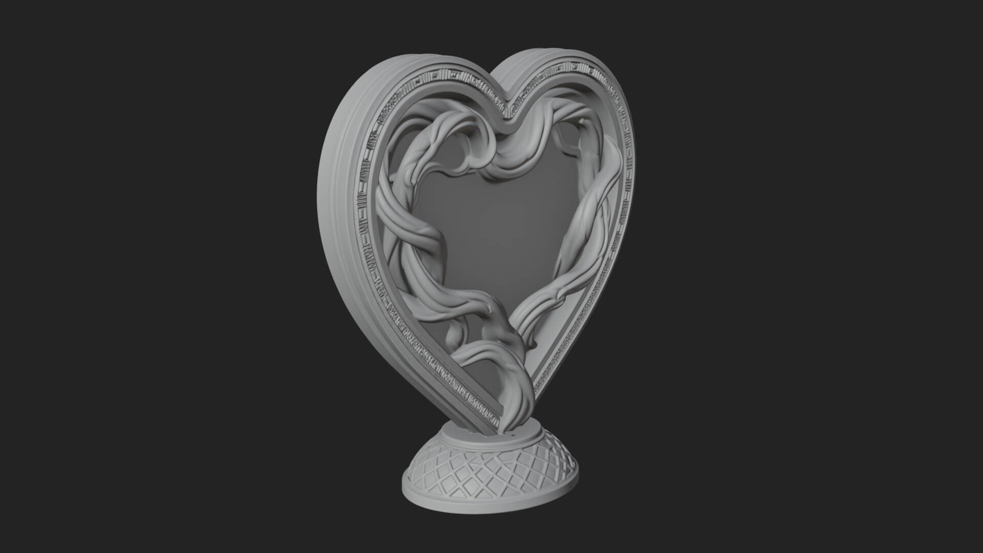 Ornate Framed Heart Plaque Design 203 3D Print Model 3D Model