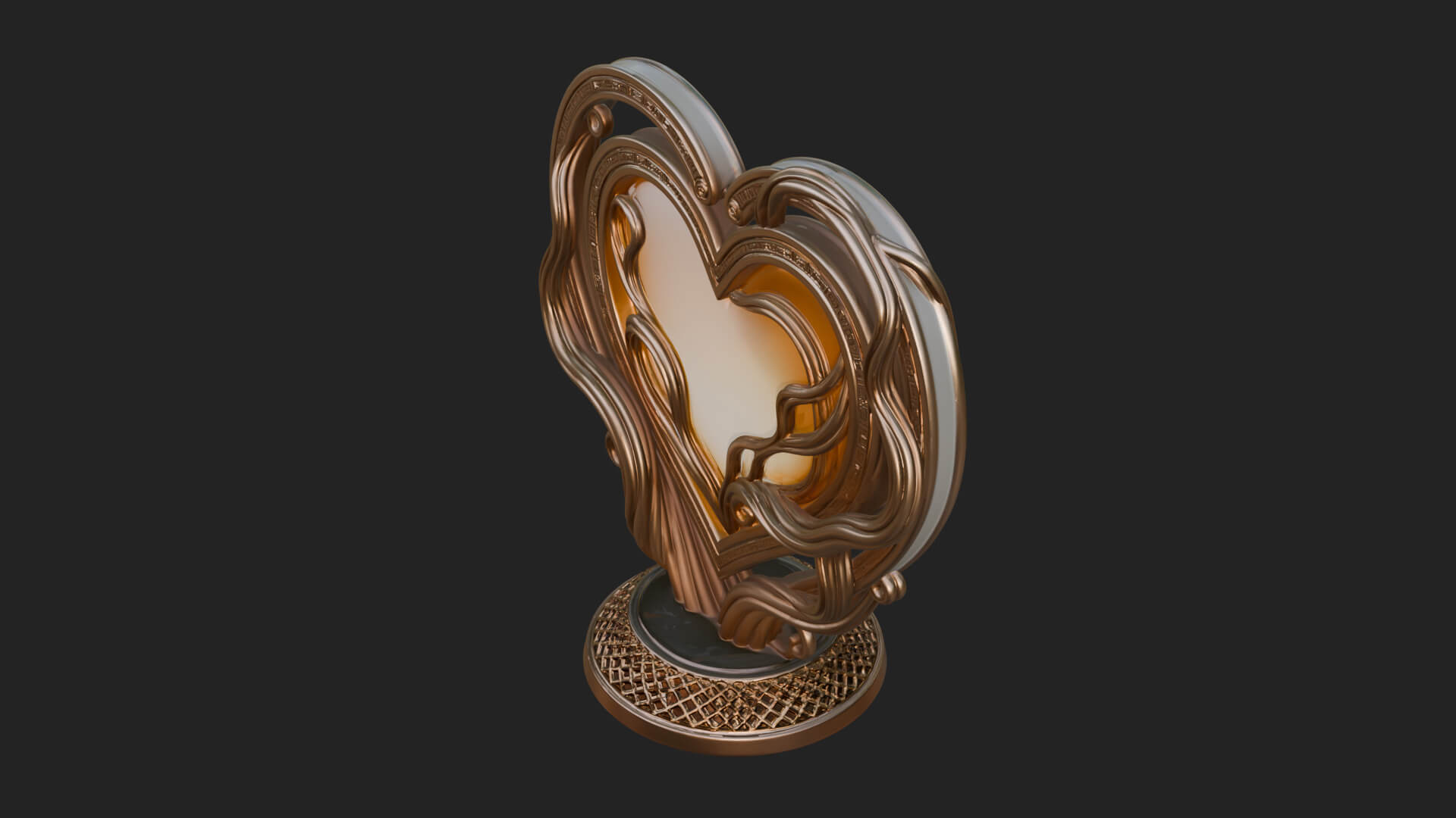 Ornate Framed Heart Plaque Design 204 3D Print Model 3D Model