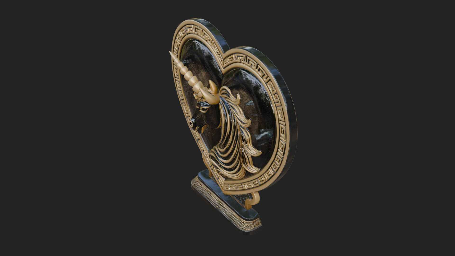 Ornate Framed Heart Plaque Design 206 3D Print Model 3D Model