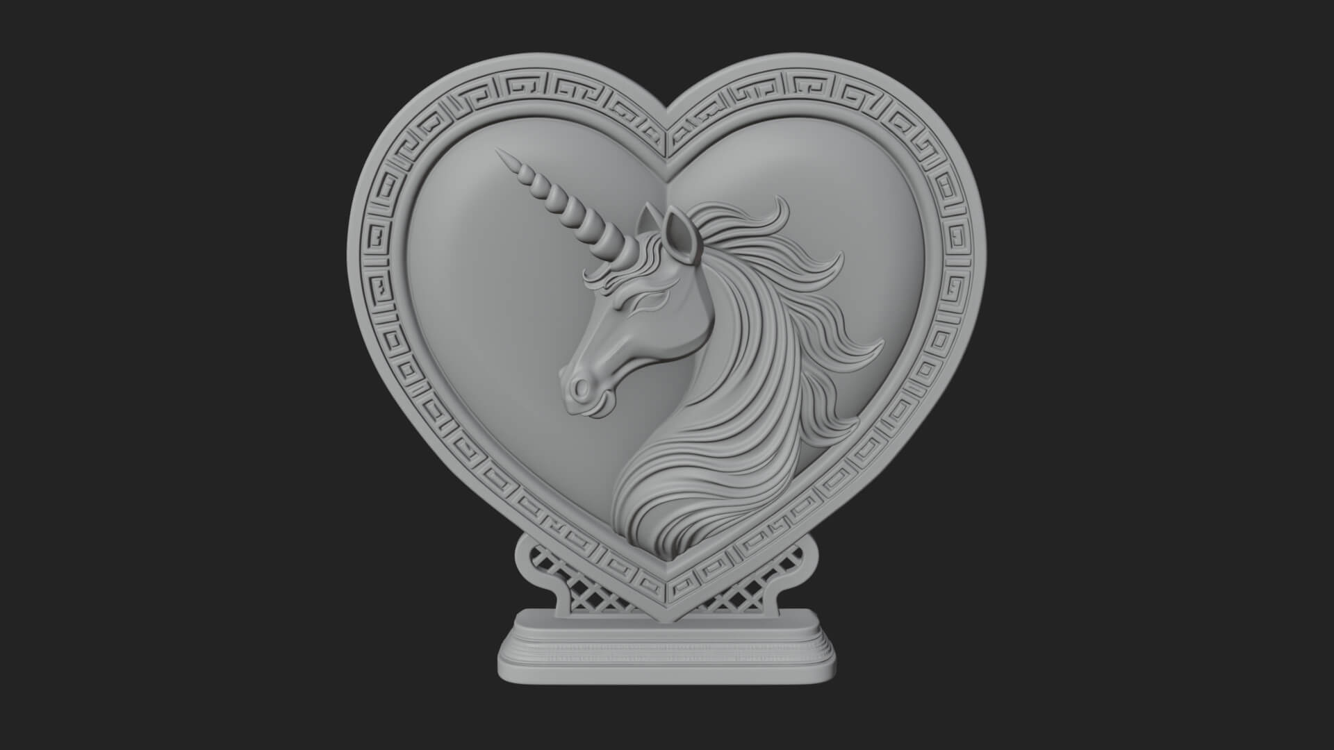 Ornate Framed Heart Plaque Design 206 3D Print Model 3D Model