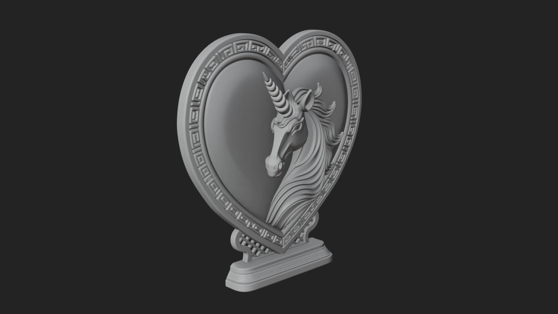 Ornate Framed Heart Plaque Design 206 3D Print Model 3D Model