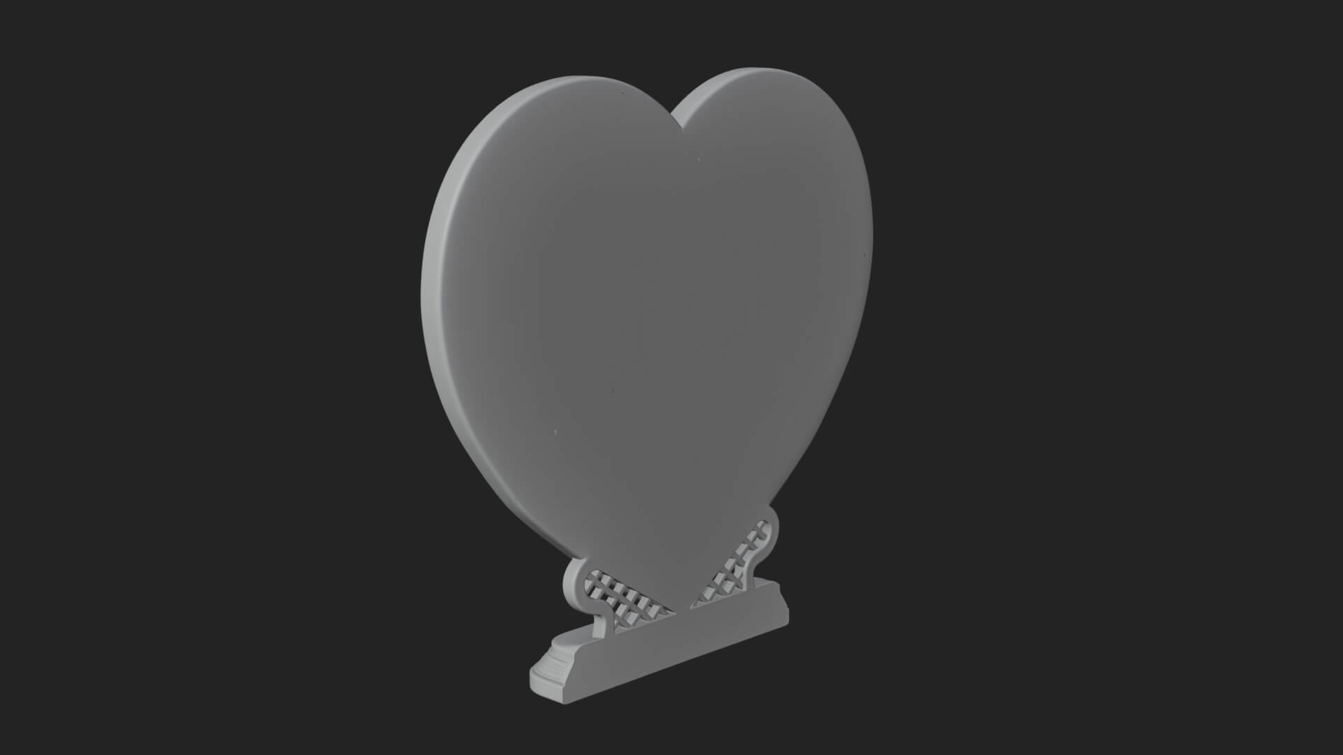Ornate Framed Heart Plaque Design 206 3D Print Model 3D Model