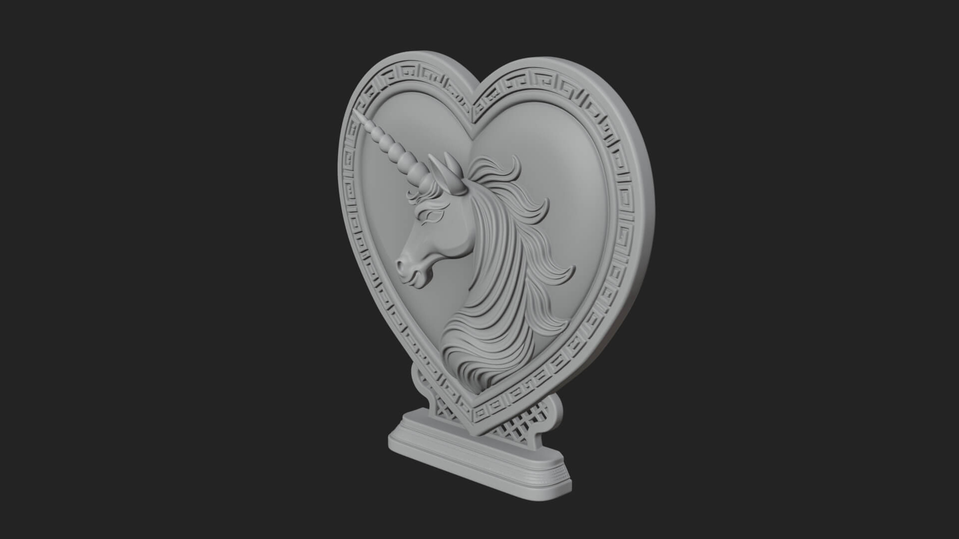 Ornate Framed Heart Plaque Design 206 3D Print Model 3D Model