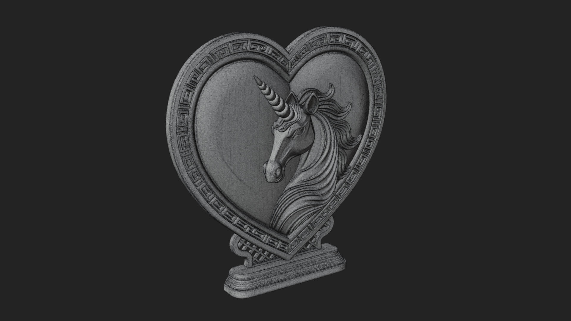 Ornate Framed Heart Plaque Design 206 3D Print Model 3D Model