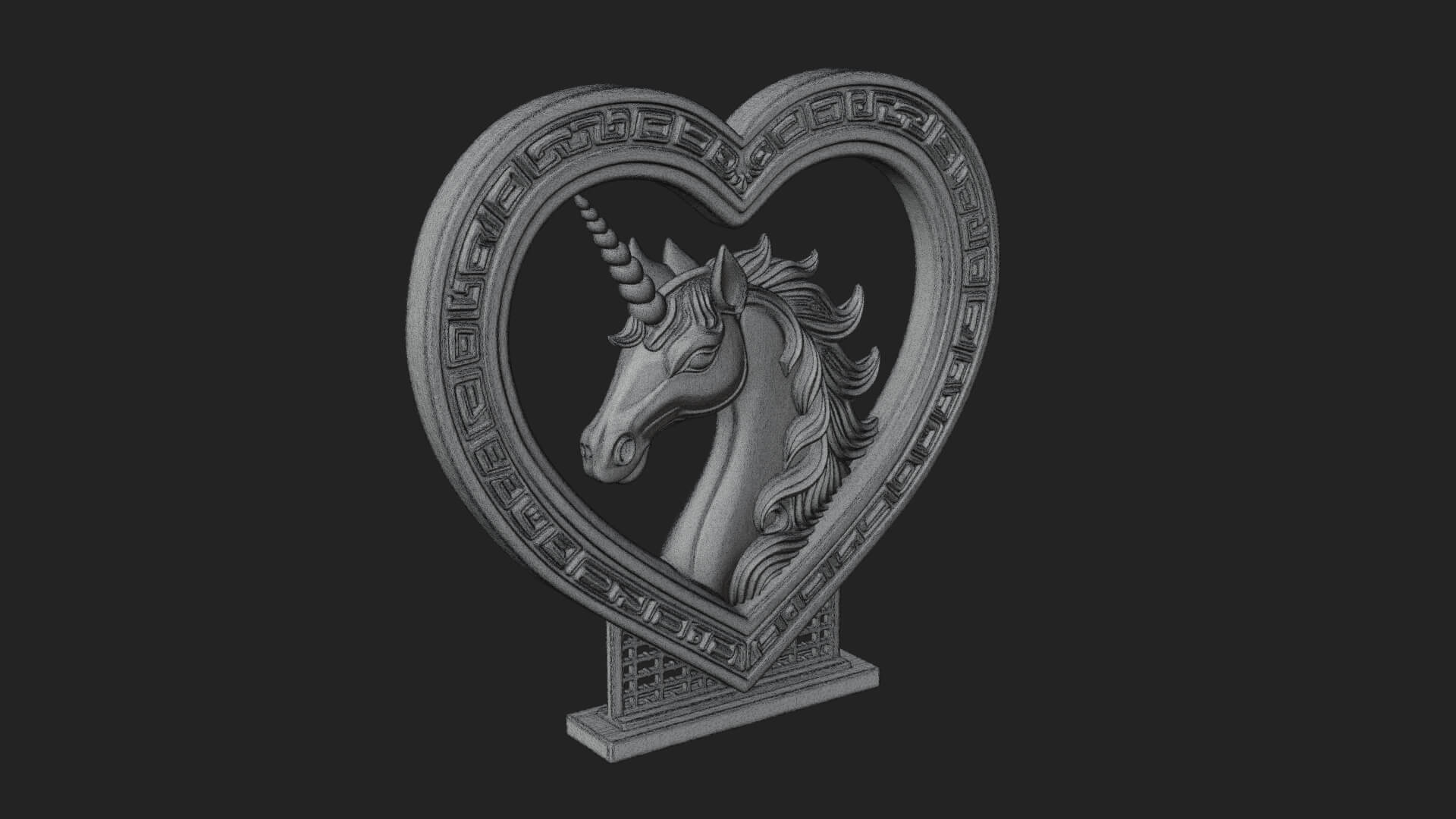 Ornate Framed Heart Plaque Design 207 3D Print Model 3D Model
