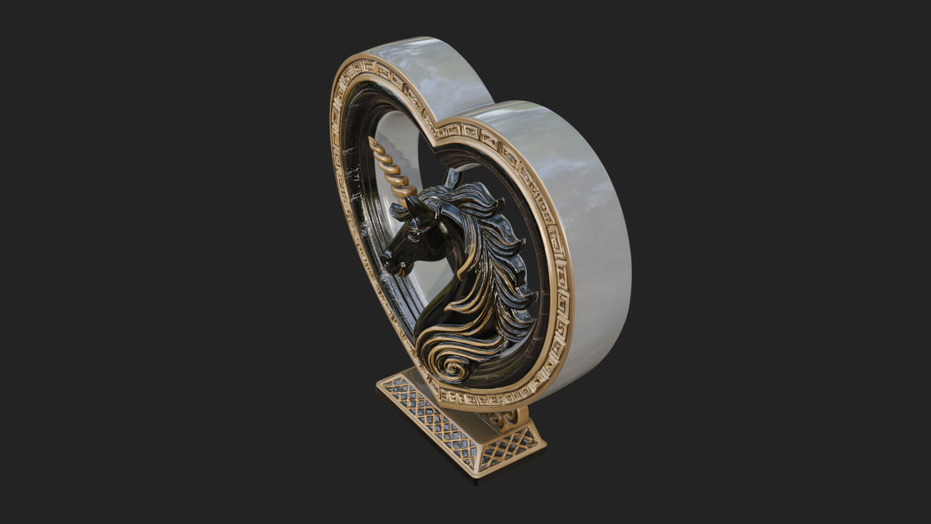 Ornate Framed Heart Plaque Design 208 3D Print Model 3D Model