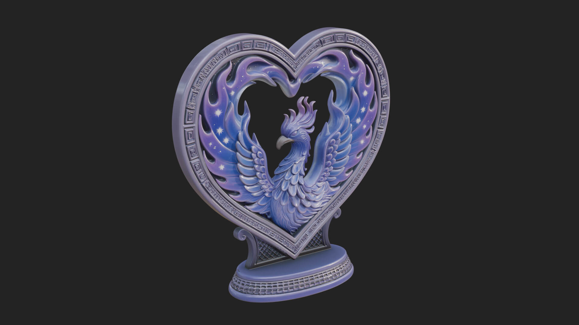 Ornate Framed Heart Plaque Design 209 3D Print Model 3D Model