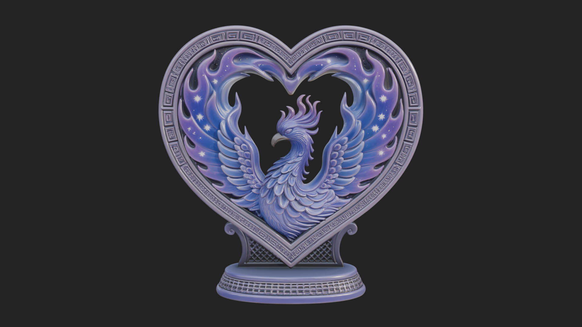 Ornate Framed Heart Plaque Design 209 3D Print Model 3D Model