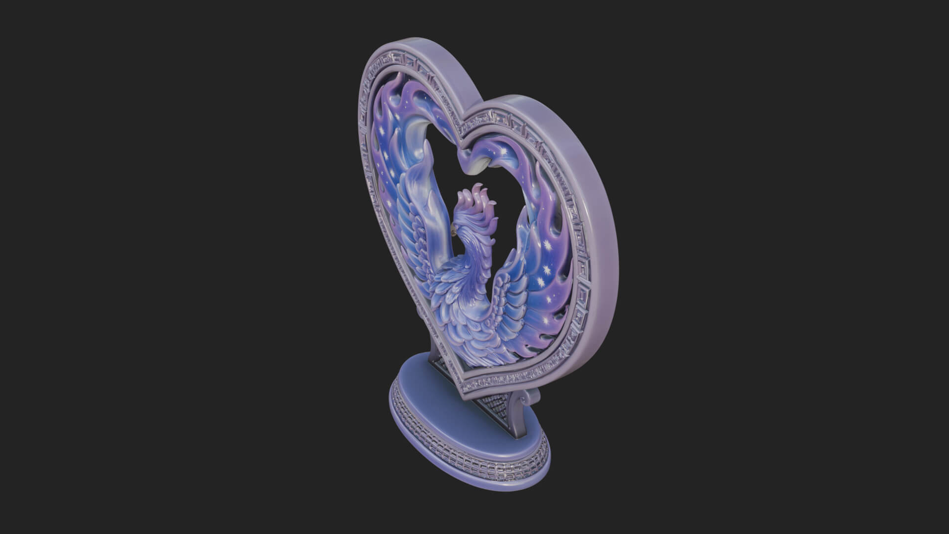 Ornate Framed Heart Plaque Design 209 3D Print Model 3D Model