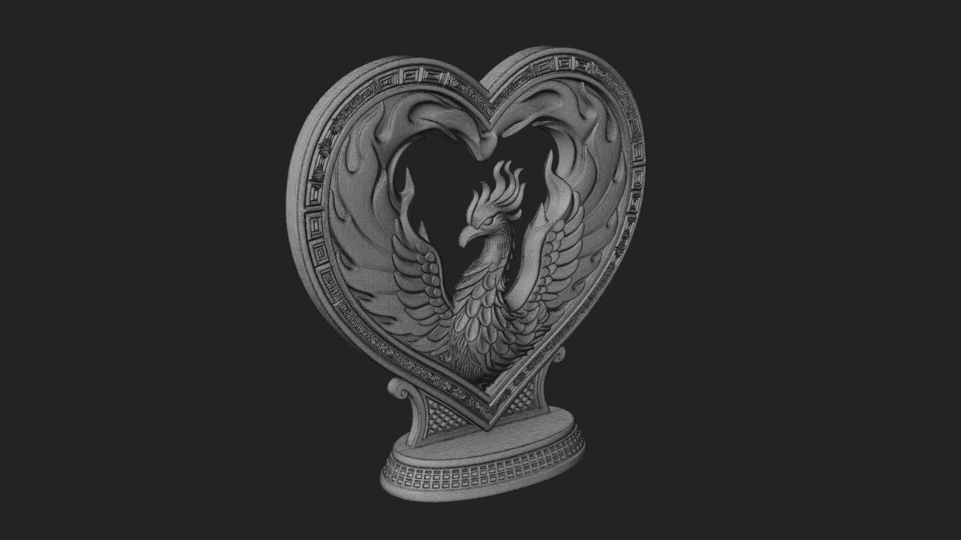 Ornate Framed Heart Plaque Design 209 3D Print Model 3D Model