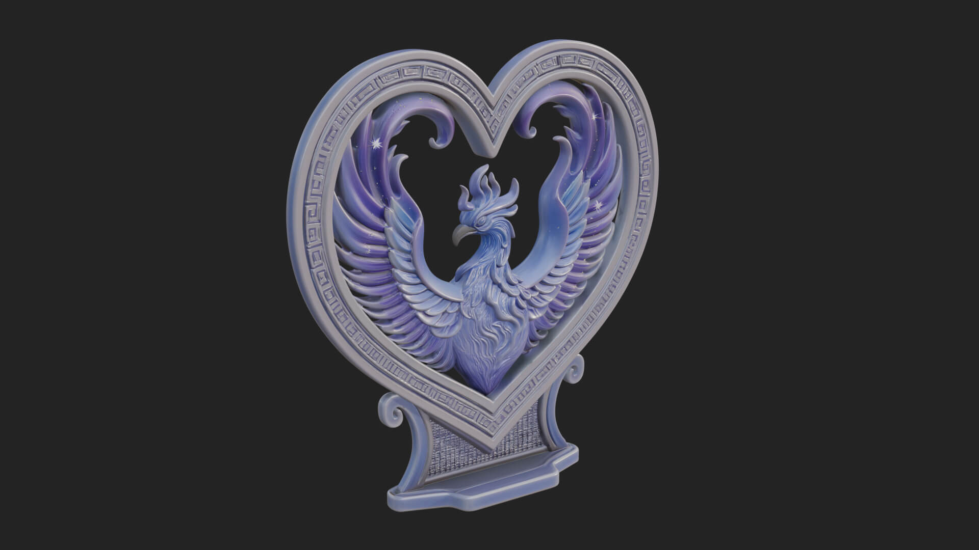 Ornate Framed Heart Plaque Design 211 3D Print Model 3D Model