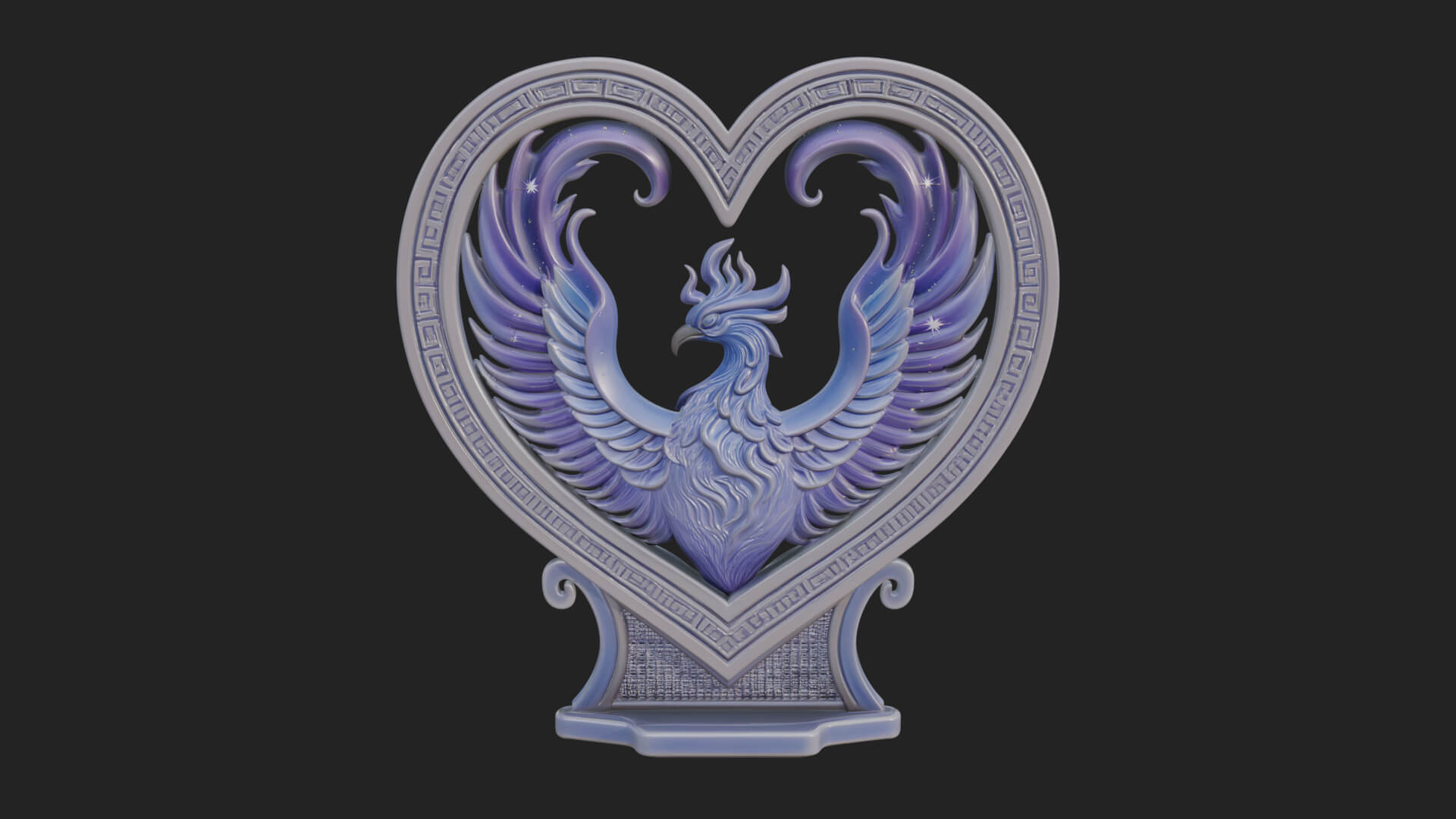 Ornate Framed Heart Plaque Design 211 3D Print Model 3D Model