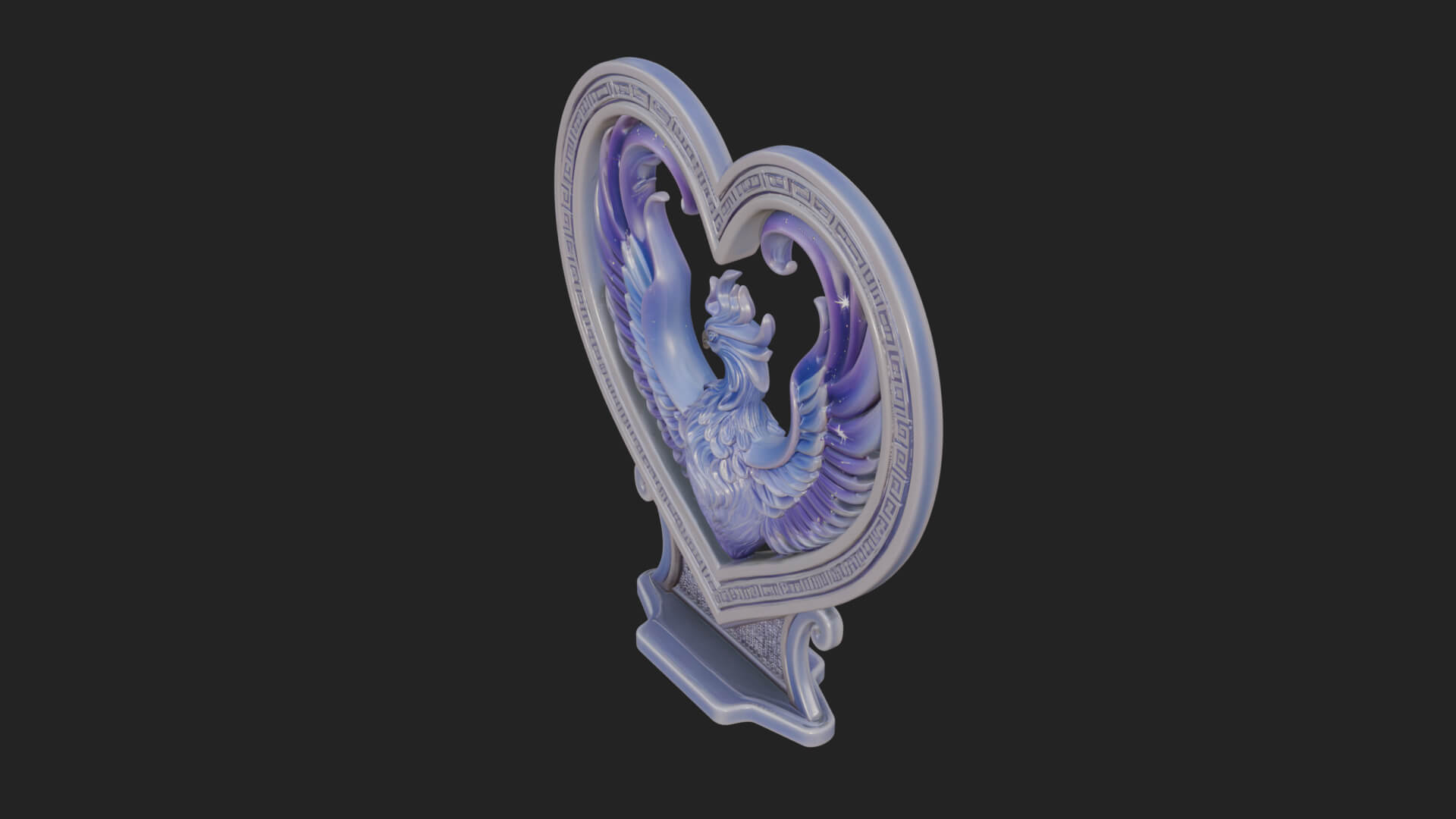 Ornate Framed Heart Plaque Design 211 3D Print Model 3D Model