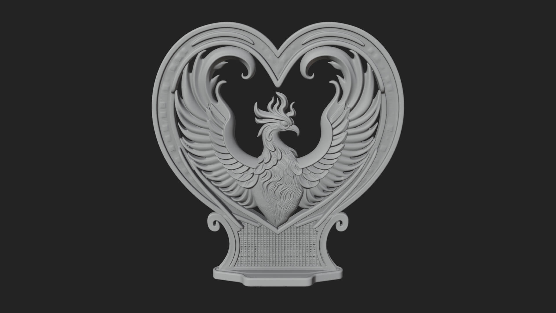 Ornate Framed Heart Plaque Design 211 3D Print Model 3D Model