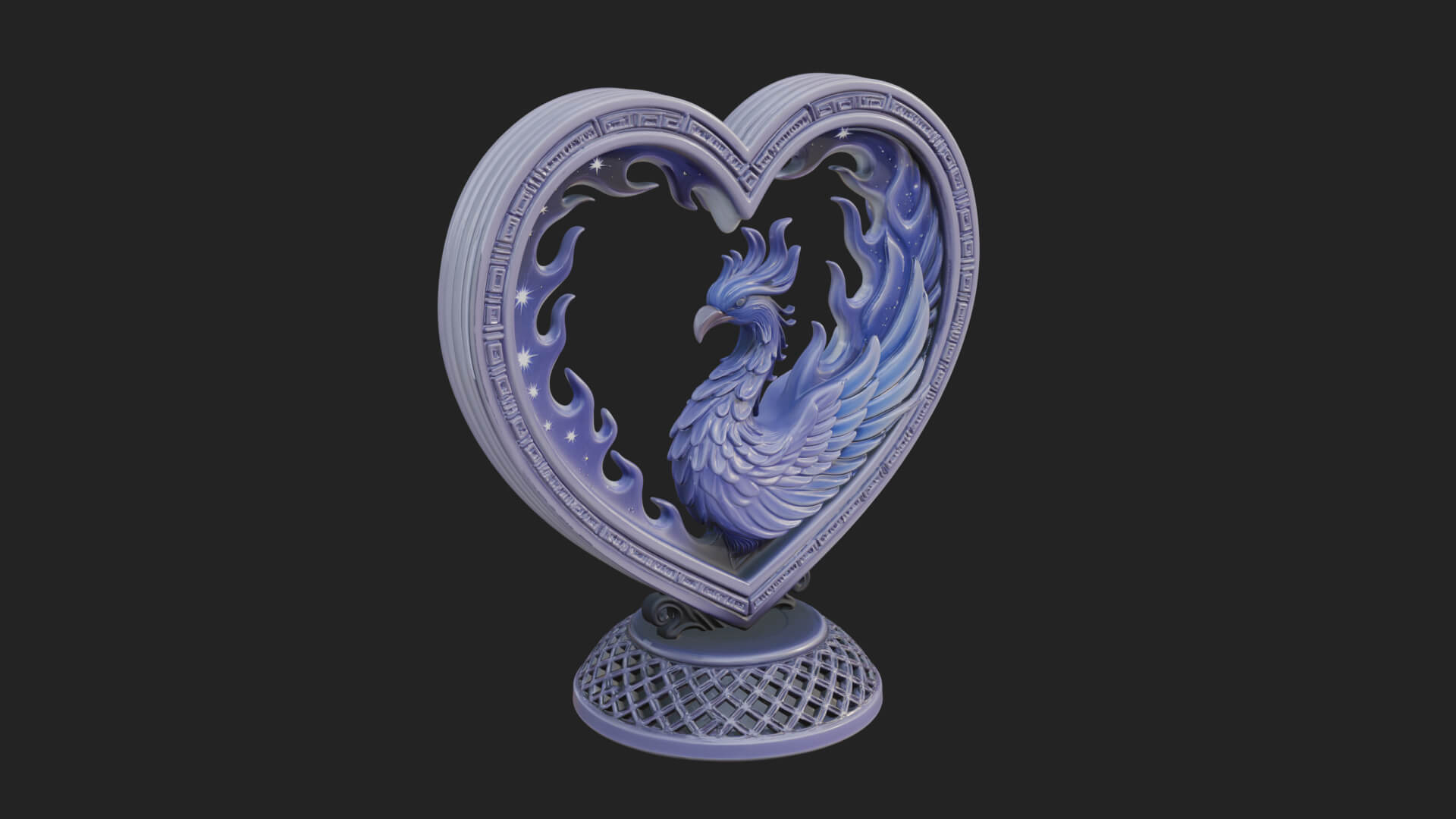 Ornate Framed Heart Plaque Design 212 3D Print Model 3D Model