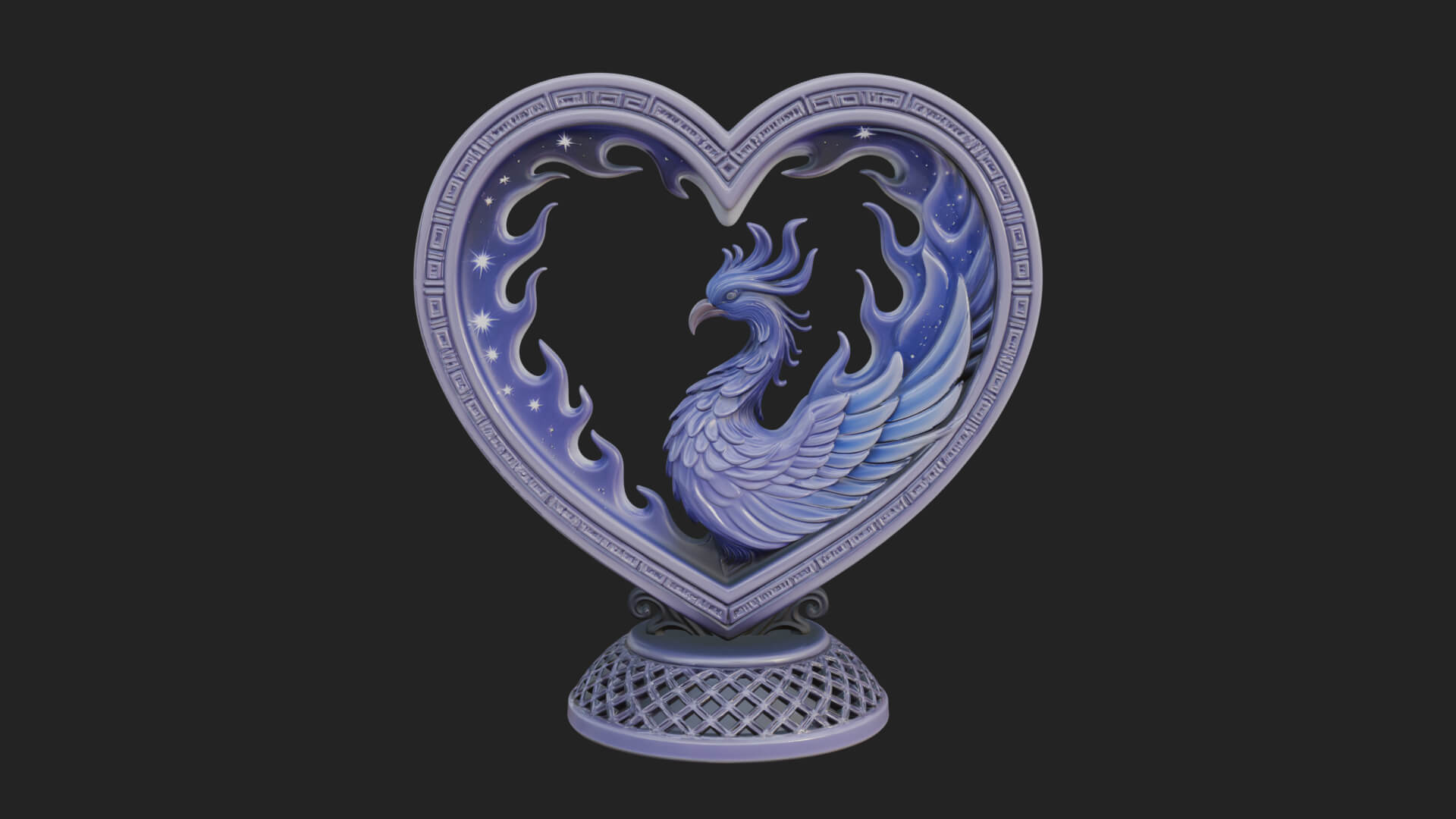 Ornate Framed Heart Plaque Design 212 3D Print Model 3D Model