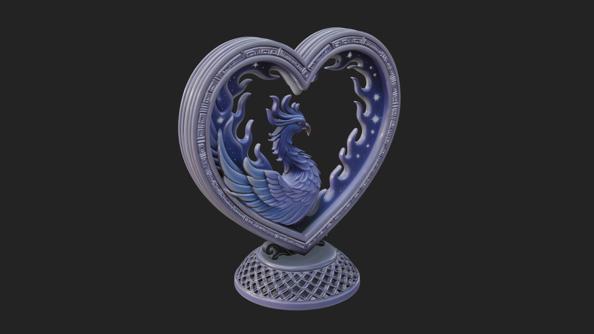 Ornate Framed Heart Plaque Design 212 3D Print Model 3D Model
