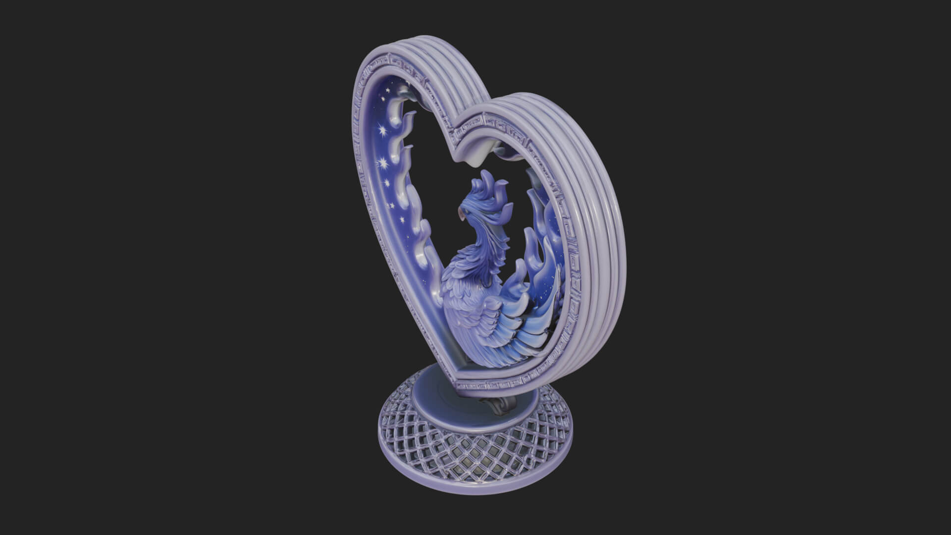 Ornate Framed Heart Plaque Design 212 3D Print Model 3D Model