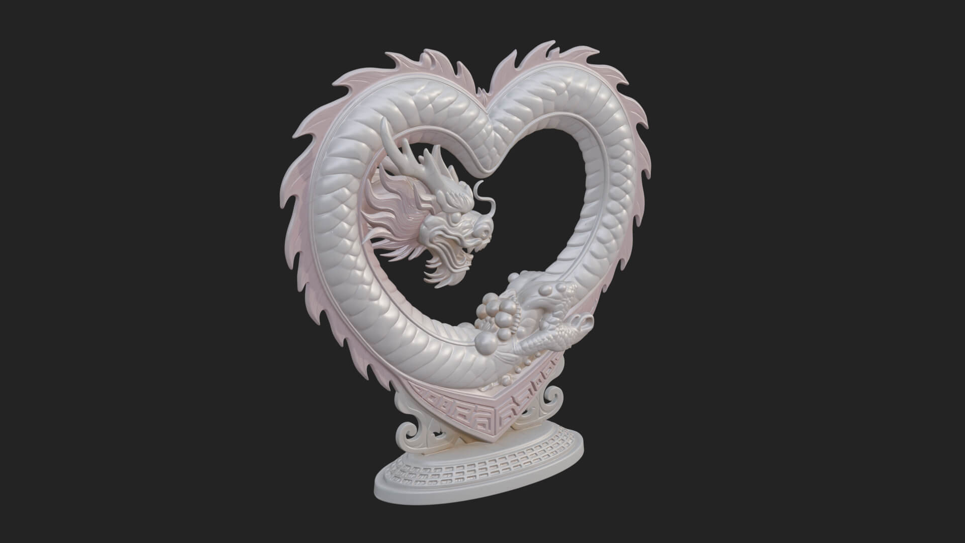 Ornate Framed Heart Plaque Design 213 3D Print Model 3D Model
