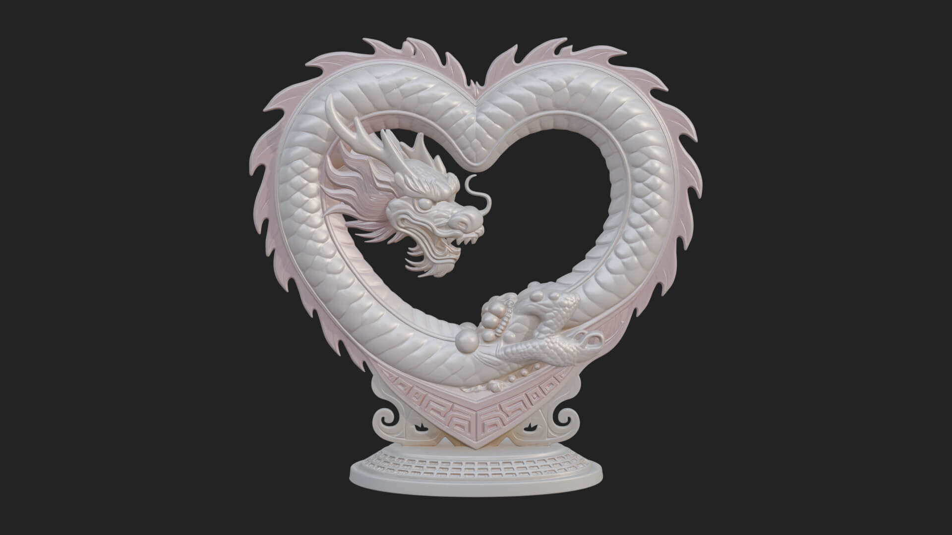 Ornate Framed Heart Plaque Design 213 3D Print Model 3D Model