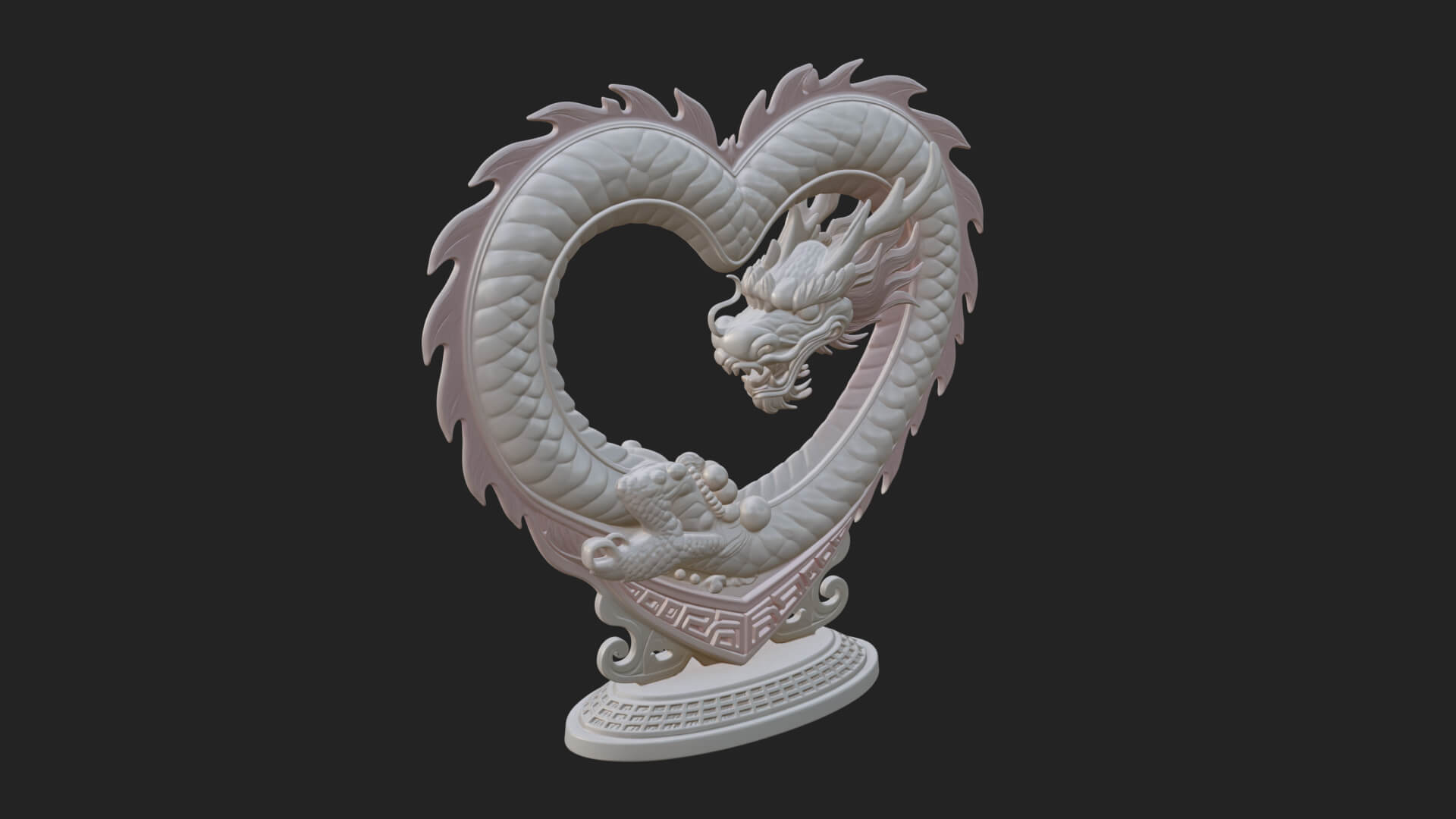 Ornate Framed Heart Plaque Design 213 3D Print Model 3D Model