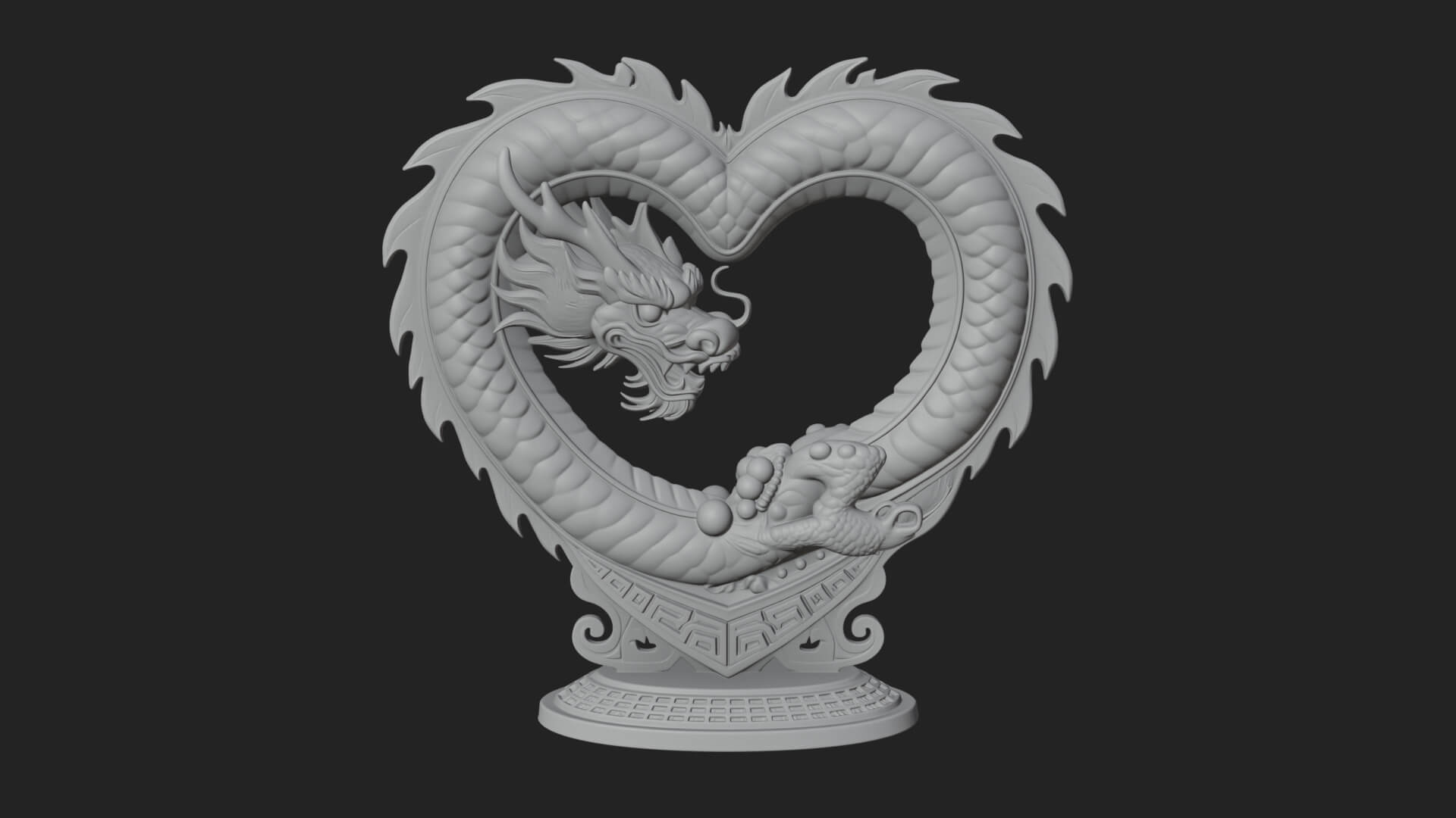 Ornate Framed Heart Plaque Design 213 3D Print Model 3D Model
