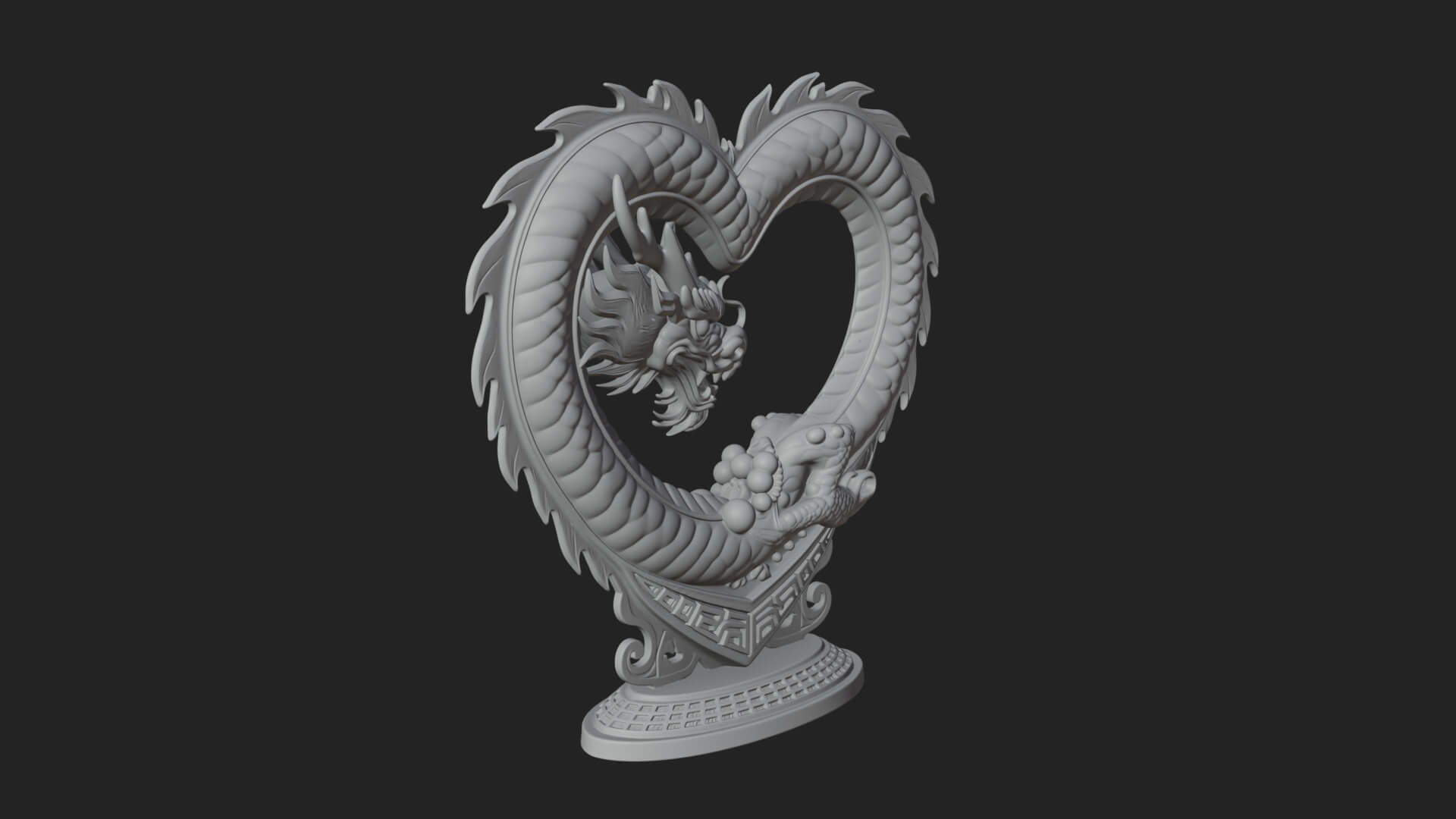 Ornate Framed Heart Plaque Design 213 3D Print Model 3D Model