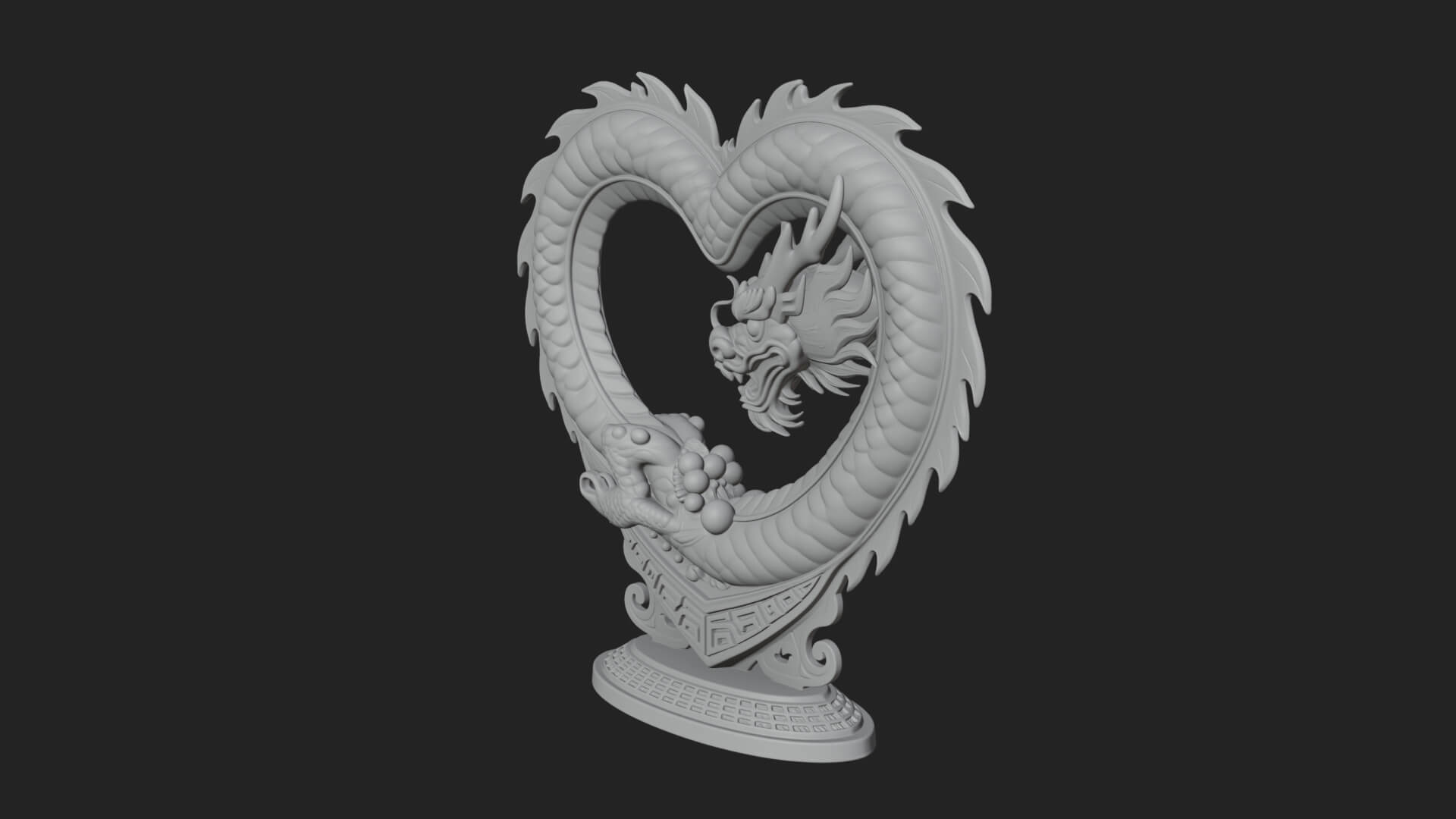 Ornate Framed Heart Plaque Design 213 3D Print Model 3D Model