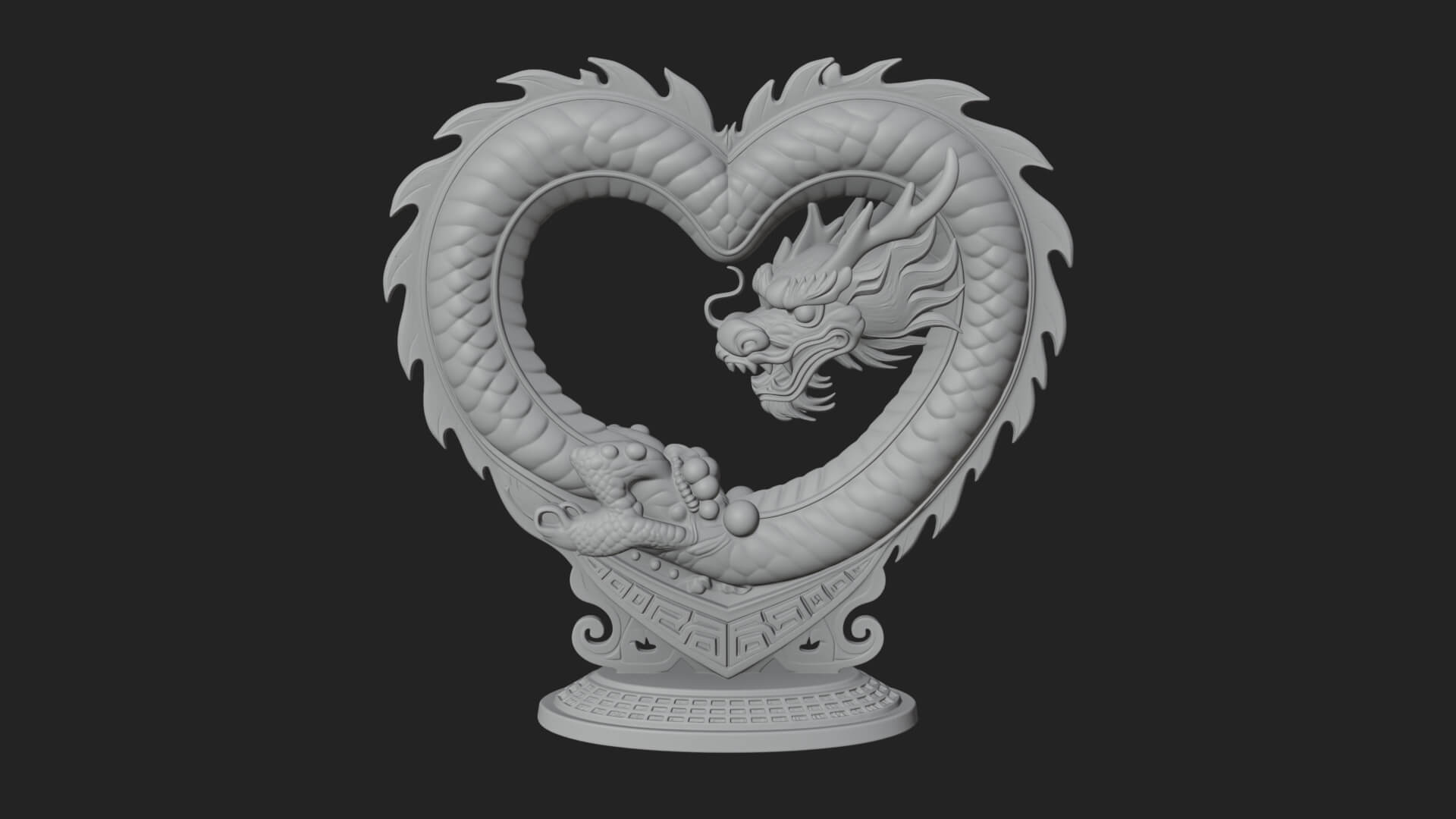 Ornate Framed Heart Plaque Design 213 3D Print Model 3D Model